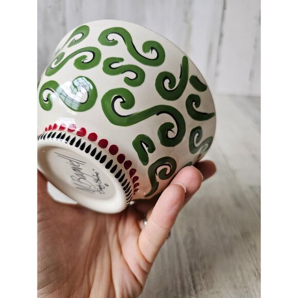 Vintage bagwell simply Xmas bowl green swirl Xmas cereal soup rare retired - Picture 7 of 7